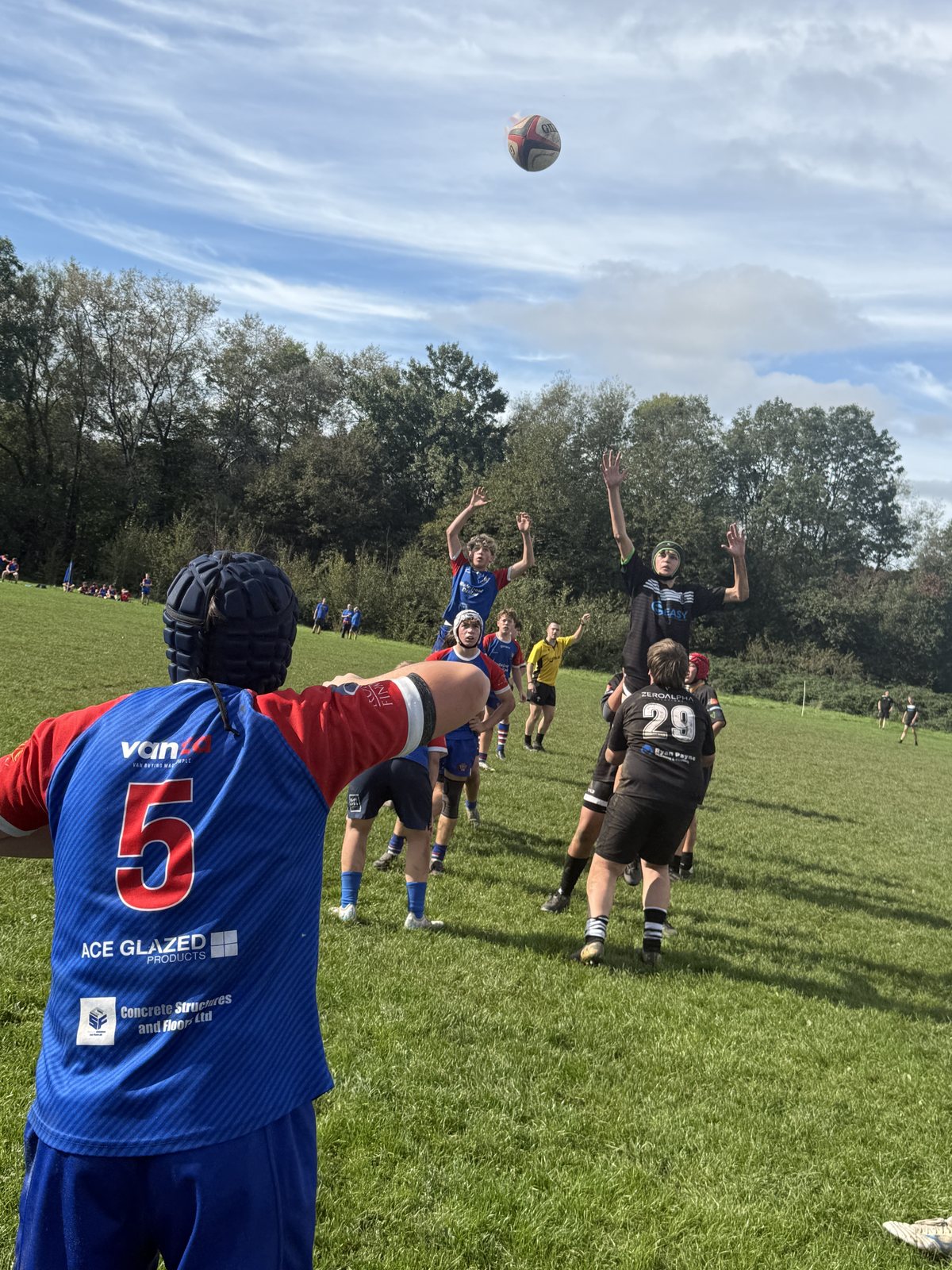 Whitchurch U15s contest a lineout against Penarth at Hailey Park