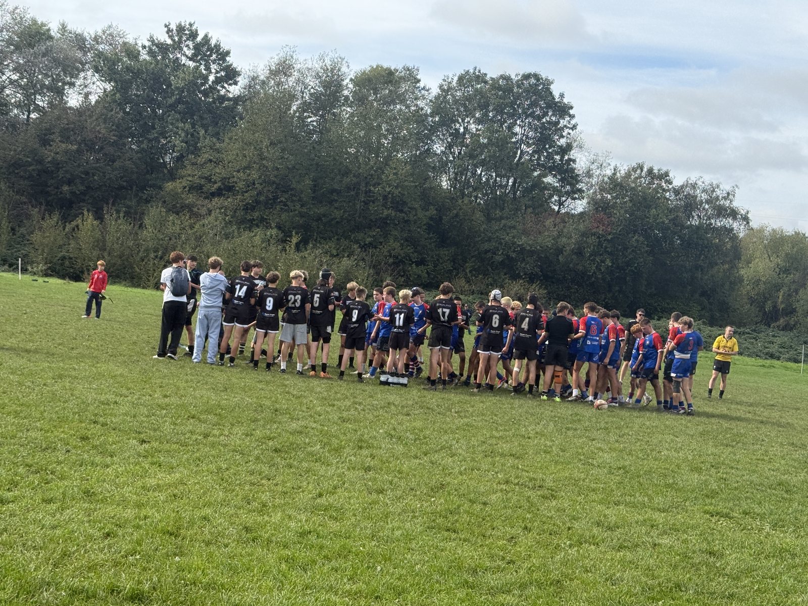 Whitchurch and Penarth line up after the game
