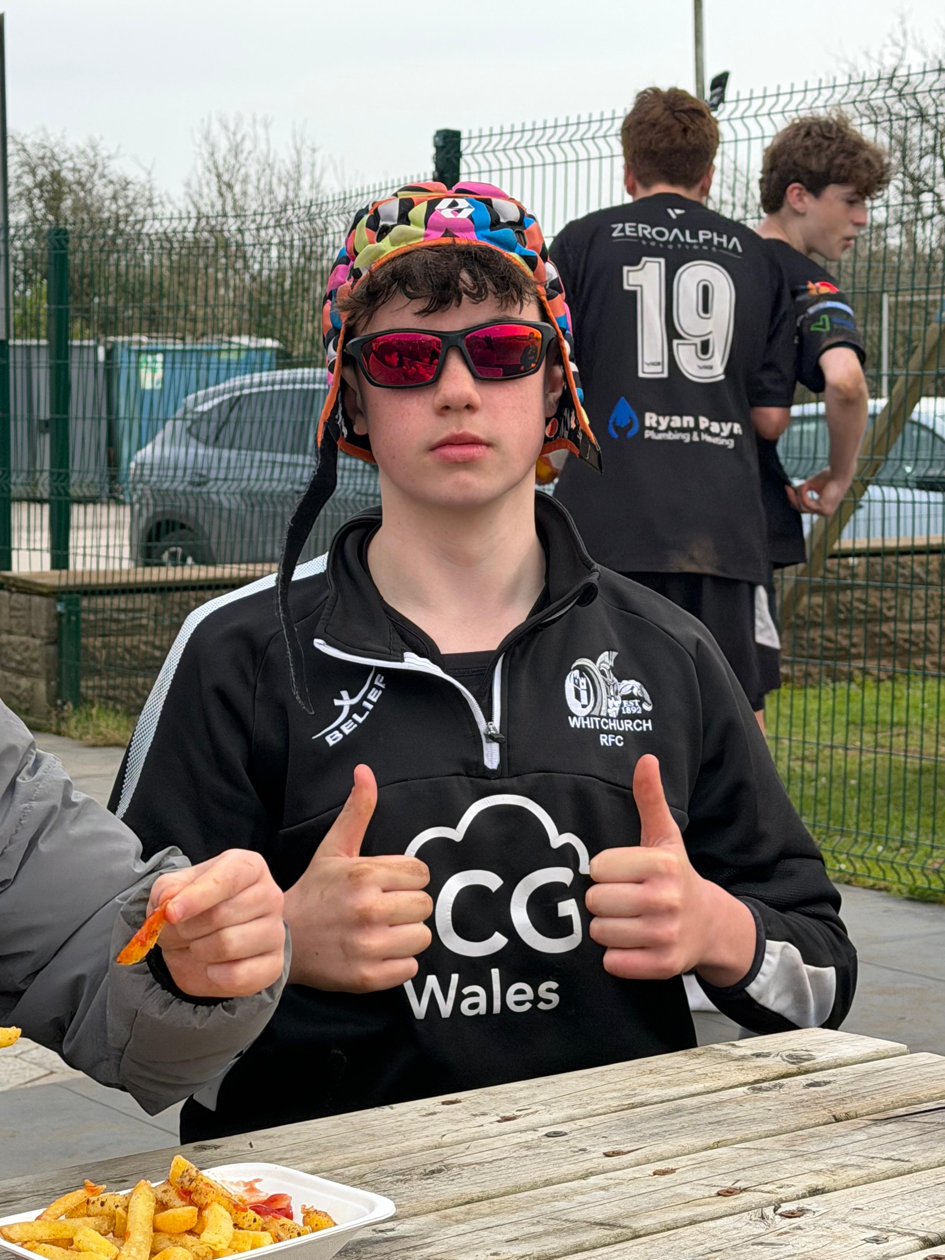 Whitchurch U14s player post-match at Pencoed